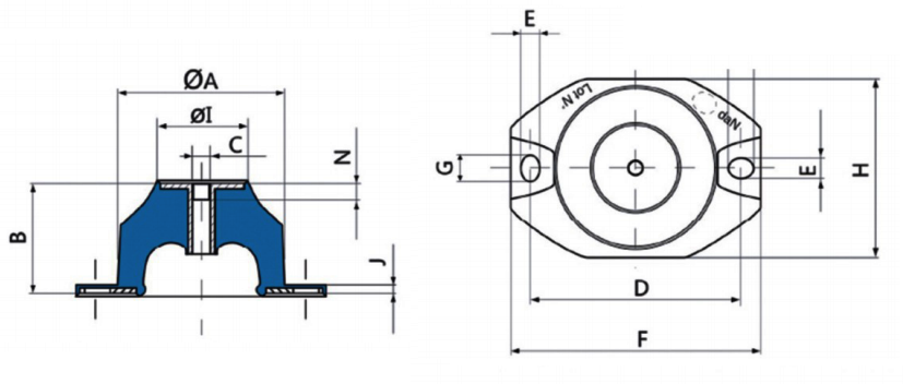 BKP Type Rubber Mounts BKP Type Rubber Mounts